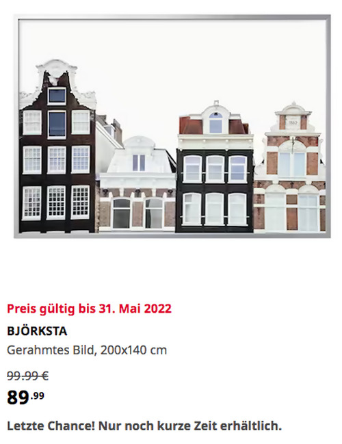 IKEA Köln-Godorf - BJÖRKSTA Gerahmtes Bild, Gebäude in Amsterdam/aluminiumfarben, 200x140 cm IKEA Köln-Godorf - BJÖRKSTA Gerahmtes Bild, Gebäude in Amsterdam/aluminiumfarben, 200x140 cm