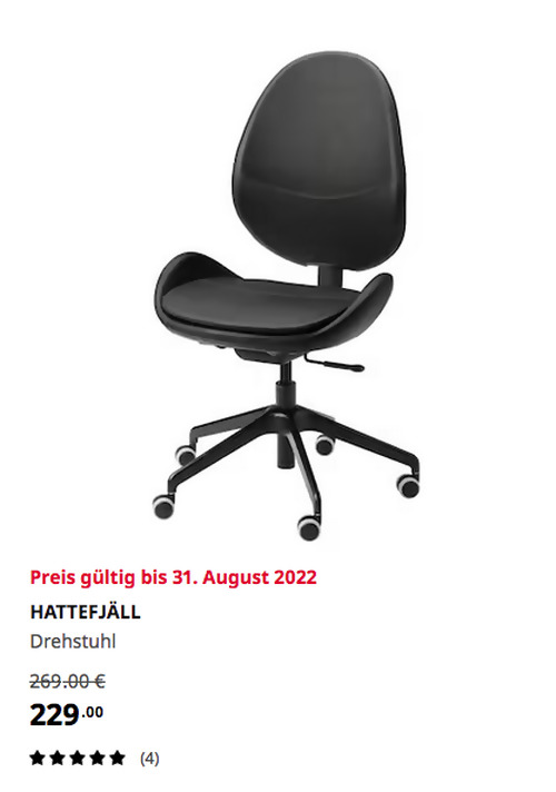 IKEA Walldorf - HATTEFJÄLL Drehstuhl, Smidig schwarz IKEA Walldorf - HATTEFJÄLL Drehstuhl, Smidig schwarz