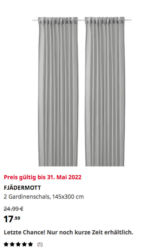IKEA Wuppertal - FJÄDERMOTT 2 Gardinenschals, weiß/graugrün, 145x300 cm - jetzt 28% billiger IKEA Wuppertal - FJÄDERMOTT 2 Gardinenschals, weiß/graugrün, 145x300 cm - jetzt 28% billiger