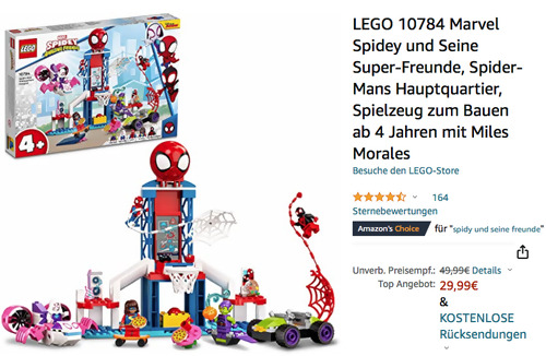 LEGO 10784 Marvel Spidey und Seine Super-Freunde - Spider-Mans Hauptquartier Bausatz LEGO 10784 Marvel Spidey und Seine Super-Freunde - Spider-Mans Hauptquartier Bausatz