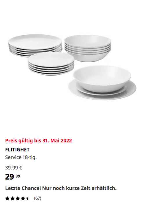 IKEA Berlin-Spandau - FLITIGHET Service 18-tlg., weiß IKEA Berlin-Spandau - FLITIGHET Service 18-tlg., weiß