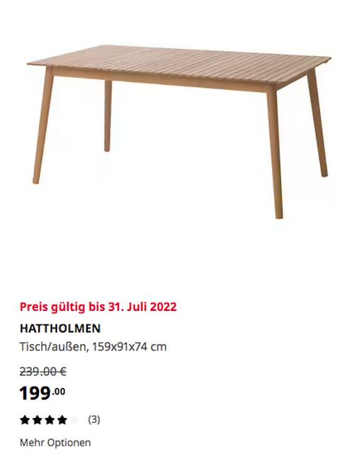 IKEA Braunschweig - HATTHOLMEN Tisch/außen, Eukalyptus/Eiche hell, 159x91x74 cm IKEA Braunschweig - HATTHOLMEN Tisch/außen, Eukalyptus/Eiche hell, 159x91x74 cm