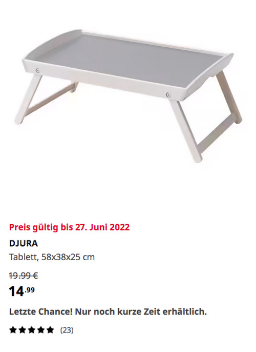 IKEA Erfurt - DJURA Tablett, weiß las./dunkelgrau, 58x38x25 cm - jetzt 25% billiger