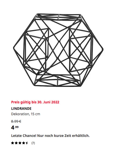 IKEA Mannheim - LINDRANDE Dekoration, sechseckig schwarz, 15 cm IKEA Mannheim - LINDRANDE Dekoration, sechseckig schwarz, 15 cm