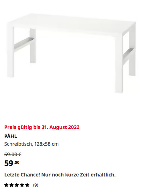 IKEA Rostock - PÅHL Schreibtisch, weiß, 128x58 cm IKEA Rostock - PÅHL Schreibtisch, weiß, 128x58 cm