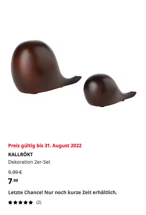 IKEA Wetzlar - KALLRÖKT Dekoration 2er-Set, Wal dunkelbraun IKEA Wetzlar - KALLRÖKT Dekoration 2er-Set, Wal dunkelbraun