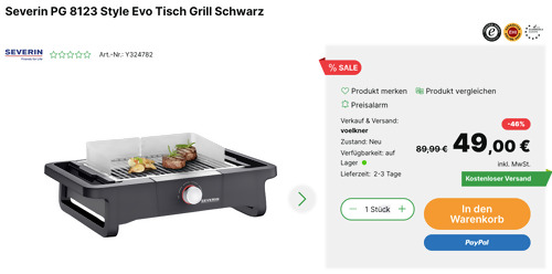 Severin PG 8123 Style Evo Elektro-Tischgrill (415x240 mm, 2500 W) Severin PG 8123 Style Evo Elektro-Tischgrill (415x240 mm, 2500 W)