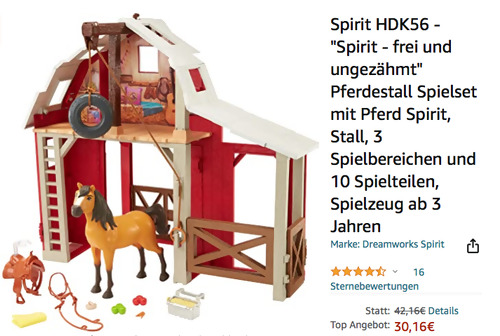 Spirit HDK56 - "Spirit - frei und ungezähmt" Pferdestall Spielset mit Pferd Spirit Spirit HDK56 - "Spirit - frei und ungezähmt" Pferdestall Spielset mit Pferd Spirit