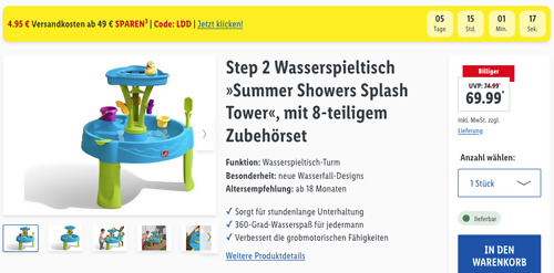 Step 2 Wasserspieltisch "Summer Showers Splash Tower", ca. Ø 0,66 x H 0,57 m Step 2 Wasserspieltisch "Summer Showers Splash Tower", ca. Ø 0,66 x H 0,57 m