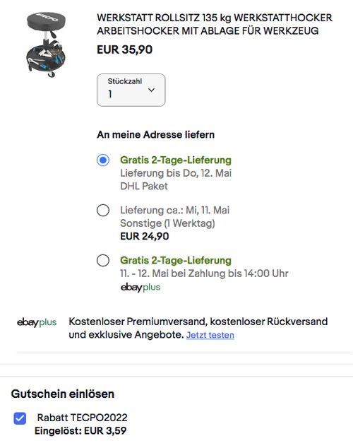 TECPO Ø 295 mm Werkstatt-Arbeitssitz mit Ablage für Werkzeug, max. 135 kg TECPO Ø 295 mm Werkstatt-Arbeitssitz mit Ablage für Werkzeug, max. 135 kg