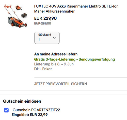 FUXTEC E137C-SET1 40V Akku Rasenmäher (37 cm, inkl. 4 Ah Akku, Ladegerät) FUXTEC E137C-SET1 40V Akku Rasenmäher (37 cm, inkl. 4 Ah Akku, Ladegerät)