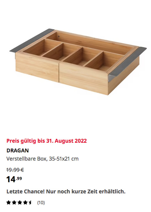 IKEA Frankfurt - DRAGAN Verstellbare Box, Bambus, 35-51x21 cm - jetzt 25% billiger IKEA Frankfurt - DRAGAN Verstellbare Box, Bambus, 35-51x21 cm - jetzt 25% billiger