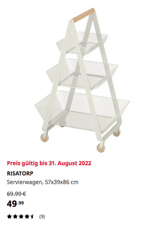 IKEA Hamburg-Altona - RISATORP Servierwagen, weiß, 57x39x68 cm IKEA Hamburg-Altona - RISATORP Servierwagen, weiß, 57x39x68 cm