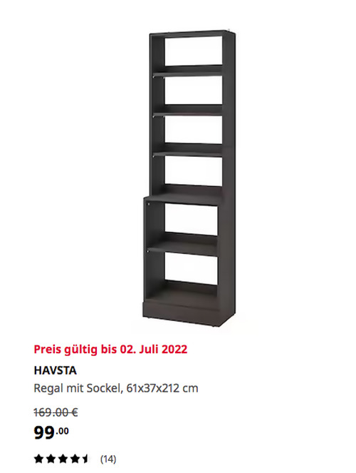 IKEA Hamburg-Schnelsen - HAVSTA Regal mit Sockel, dunkelbraun, 61x37x212 cm IKEA Hamburg-Schnelsen - HAVSTA Regal mit Sockel, dunkelbraun, 61x37x212 cm