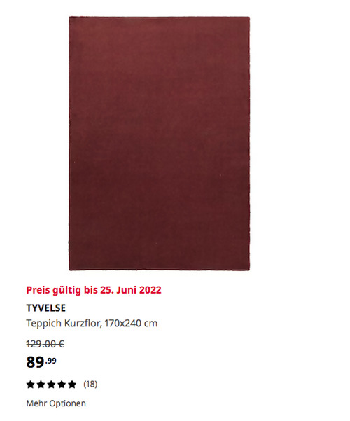 IKEA Köln-Godorf - TYVELSE Teppich Kurzflor, dunkelrot, 170x240 cm - jetzt 30% billiger IKEA Köln-Godorf - TYVELSE Teppich Kurzflor, dunkelrot, 170x240 cm - jetzt 30% billiger