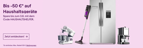 Ebay - 10% Rabatt auf Haushaltsgeräte: z.B. WMF Kult X Küchenmaschine Edition mit Zubehör-Scheiben - jetzt 10% billiger