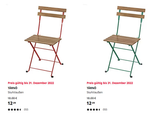 IKEA Berlin-Tempelhof - TÄRNÖ Stuhl/außen, faltbar/dunkelgrün oder rot IKEA Berlin-Tempelhof - TÄRNÖ Stuhl/außen, faltbar/dunkelgrün oder rot
