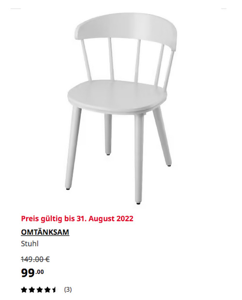 IKEA Dortmund - OMTÄNKSAM Stuhl, hellgrau, Buche - jetzt 34% billiger