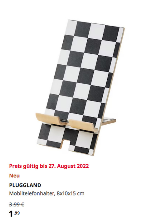 IKEA Hamburg-Schnelsen - PLUGGLAND Mobiltelefonhalter, Karos/schwarz weiß, Sperrholz, 8x10x15 cm IKEA Hamburg-Schnelsen - PLUGGLAND Mobiltelefonhalter, Karos/schwarz weiß, Sperrholz, 8x10x15 cm