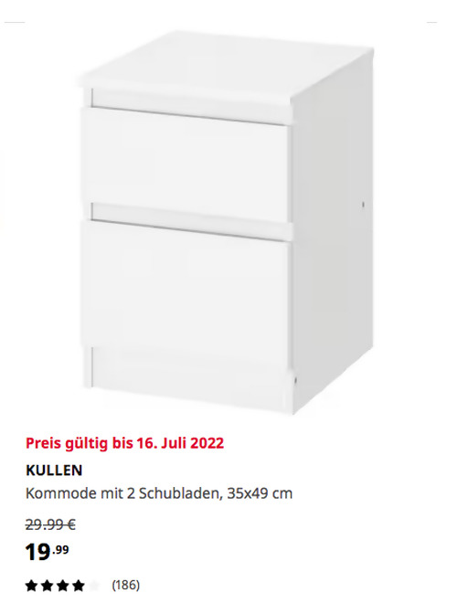 IKEA Ludwigsburg - KULLEN Kommode mit 2 Schubladen, weiß, 35x49 cm - jetzt 33% billiger IKEA Ludwigsburg - KULLEN Kommode mit 2 Schubladen, weiß, 35x49 cm - jetzt 33% billiger