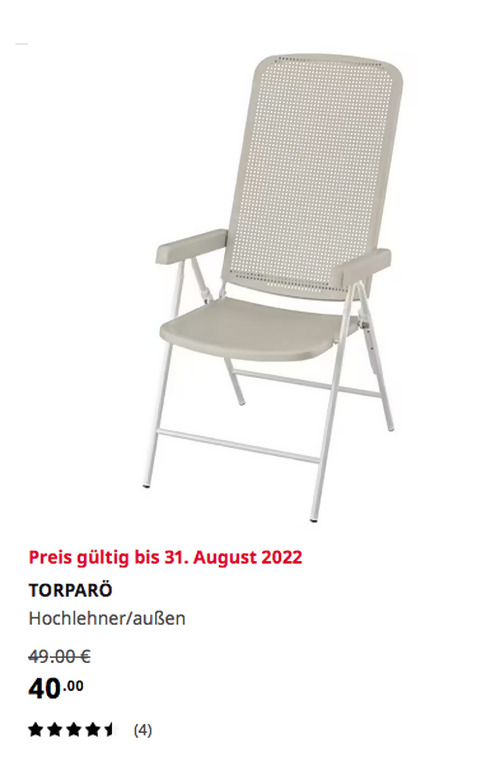 IKEA Ludwigsburg - TORPARÖ Hochlehner/außen, weiß/beige IKEA Ludwigsburg - TORPARÖ Hochlehner/außen, weiß/beige