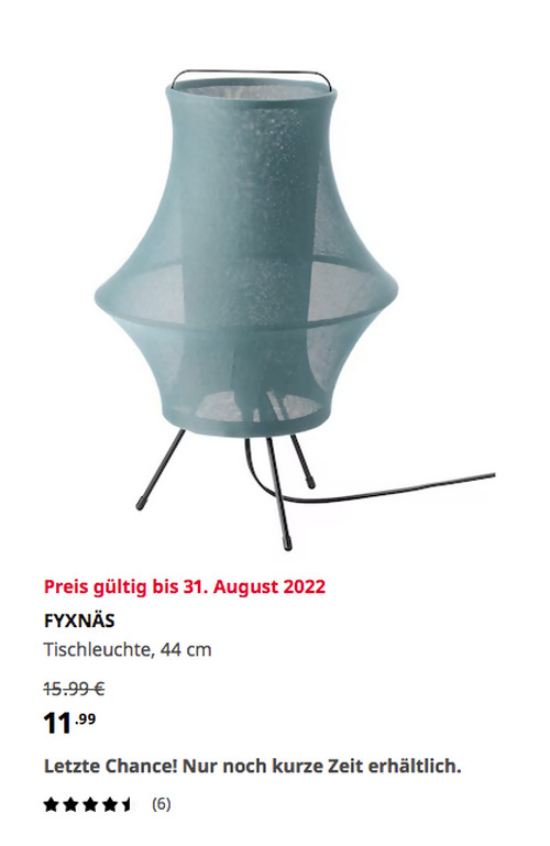 IKEA Magdeburg - FYXNÄS Tischleuchte, türkis, 44 cm - jetzt 25% billiger IKEA Magdeburg - FYXNÄS Tischleuchte, türkis, 44 cm - jetzt 25% billiger