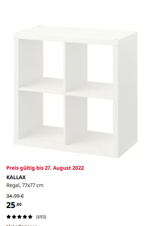 IKEA Hanau - KALLAX Regal, weiß, 77x77 cm IKEA Hanau - KALLAX Regal, weiß, 77x77 cm