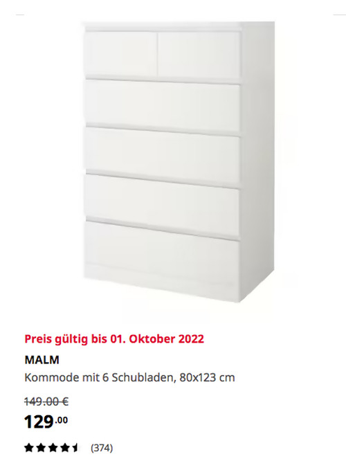 IKEA Kaarst - MALM Kommode mit 6 Schubladen, weiß, 80x123 cm IKEA Kaarst - MALM Kommode mit 6 Schubladen, weiß, 80x123 cm