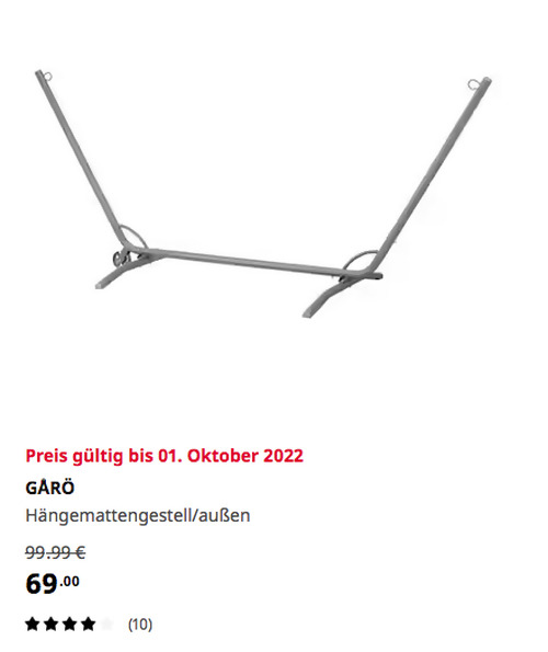 IKEA Oldenburg - GÅRÖ Hängemattengestell/außen, grau IKEA Oldenburg - GÅRÖ Hängemattengestell/außen, grau