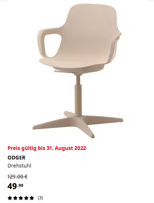 IKEA Sindelfingen - ODGER Drehstuhl, weiß/beige, Holz-Kunststoff-Komposit IKEA Sindelfingen - ODGER Drehstuhl, weiß/beige, Holz-Kunststoff-Komposit