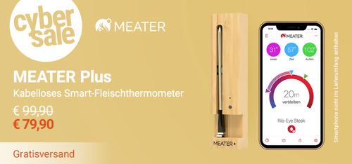 MEATER Plus kabelloses Smart-Fleischthermometer (100°C (Fleisch), 275°C (Garraum), Bluetooth 4.0) MEATER Plus kabelloses Smart-Fleischthermometer (100°C (Fleisch), 275°C (Garraum), Bluetooth 4.0)