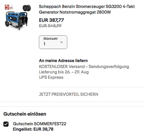 Scheppach SG3200 Benzin Stromerzeuger, 2800W Scheppach SG3200 Benzin Stromerzeuger, 2800W