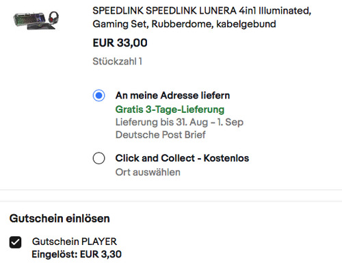 Speedlink LUNERA 4in1 Gaming Set (1x Tastatur, 1x Headset, 1x Maus, 1x Mauspad) Speedlink LUNERA 4in1 Gaming Set (1x Tastatur, 1x Headset, 1x Maus, 1x Mauspad)