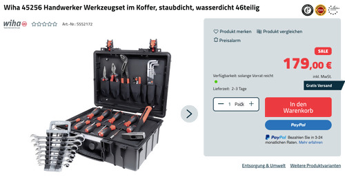 Wiha 45256 Handwerker Werkzeugset im Koffer, 46-teilig Wiha 45256 Handwerker Werkzeugset im Koffer, 46-teilig