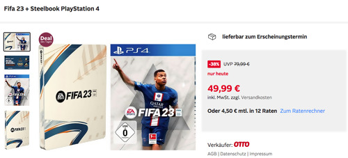 Fifa 23 + Steelbook für PlayStation 4 Fifa 23 + Steelbook für PlayStation 4