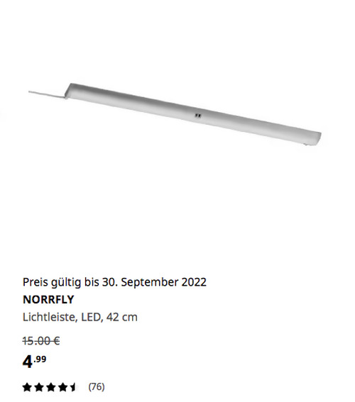 IKEA Braunschweig - NORRFLY Lichtleiste, LED, aluminiumfarben, 42 cm IKEA Braunschweig - NORRFLY Lichtleiste, LED, aluminiumfarben, 42 cm