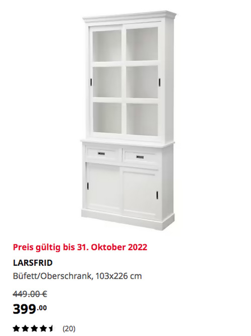 IKEA Regensburg - LARSFRID Büfett/Oberschrank, weiß, 103x226 cm IKEA Regensburg - LARSFRID Büfett/Oberschrank, weiß, 103x226 cm