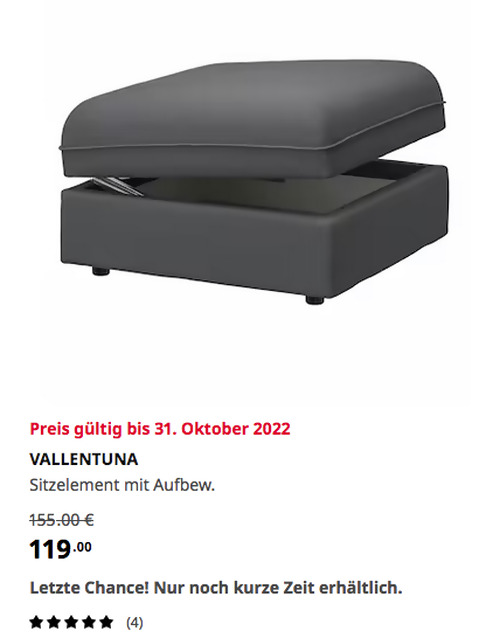 IKEA Wuppertal - VALLENTUNA Sitzelement mit Aufbew., Kelinge anthrazit, 80x80x45 cm  - jetzt 23% billiger IKEA Wuppertal - VALLENTUNA Sitzelement mit Aufbew., Kelinge anthrazit, 80x80x45 cm  - jetzt 23% billiger