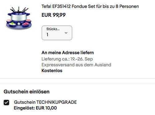 Tefal EF351412 Fondue Set für bis zu 8 Personen (Drehbare Schale mit 5 Schälchen, 800 W)) - jetzt 10% billiger