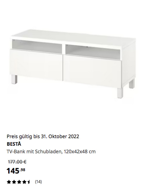 IKEA Braunschweig - BESTÅ TV-Bank mit Schubladen, weiß/Timmerviken/Stubbarp weiß, 120x42x48 cm IKEA Braunschweig - BESTÅ TV-Bank mit Schubladen, weiß/Timmerviken/Stubbarp weiß, 120x42x48 cm