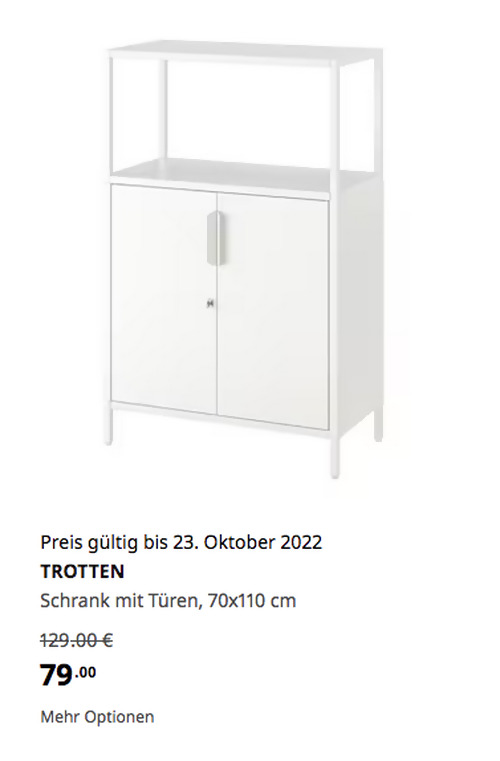 IKEA Erfurt - TROTTEN Schrank mit Türen, weiß, 70x110 cm IKEA Erfurt - TROTTEN Schrank mit Türen, weiß, 70x110 cm