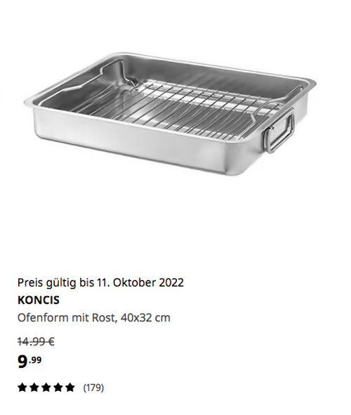 IKEA Hanau - KONCIS Ofenform mit Rost, Edelstahl, 40x32 cm - jetzt 33% billiger IKEA Hanau - KONCIS Ofenform mit Rost, Edelstahl, 40x32 cm - jetzt 33% billiger