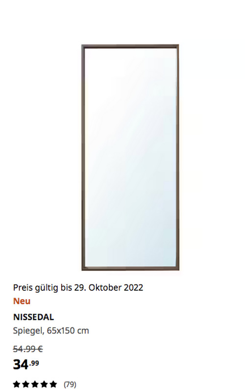 IKEA Kaarst - NISSEDAL Spiegel, Nussbaumnachbildung, 65x150 cm - jetzt 36% billiger IKEA Kaarst - NISSEDAL Spiegel, Nussbaumnachbildung, 65x150 cm - jetzt 36% billiger