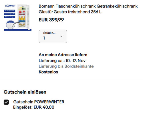 Bomann KSG 7280.1 143 cm Flaschenkühlschrank (5 Gitterablagen, LED Innenbeleuchtung) - jetzt 16% billiger