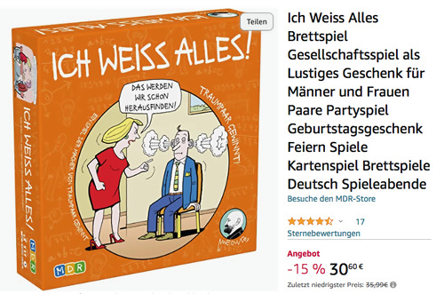 "Ich Weiss Alles" Brettspiel, ab 16 Jahren "Ich Weiss Alles" Brettspiel, ab 16 Jahren