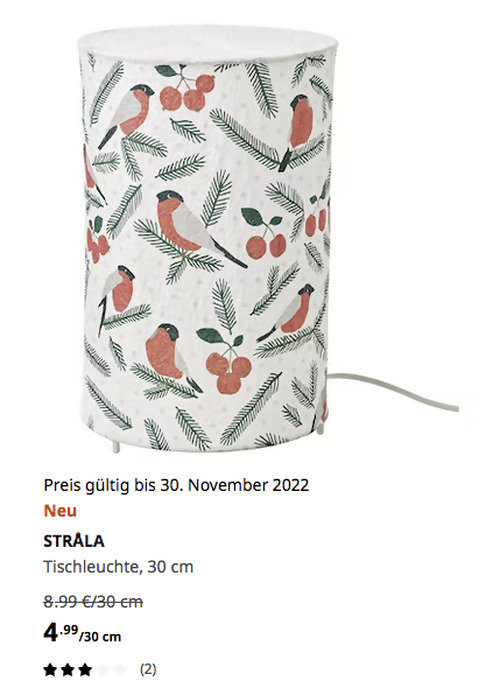 IKEA Dortmund - STRÅLA Tischleuchte, Vogel, 30 cm  - jetzt 44% billiger