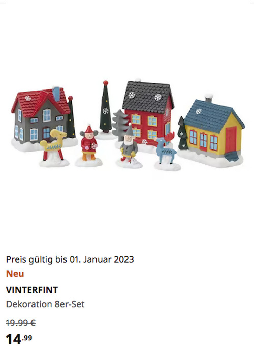 IKEA Frankfurt - VINTERFINT Dekoration 8er-Set, Winterdorf IKEA Frankfurt - VINTERFINT Dekoration 8er-Set, Winterdorf