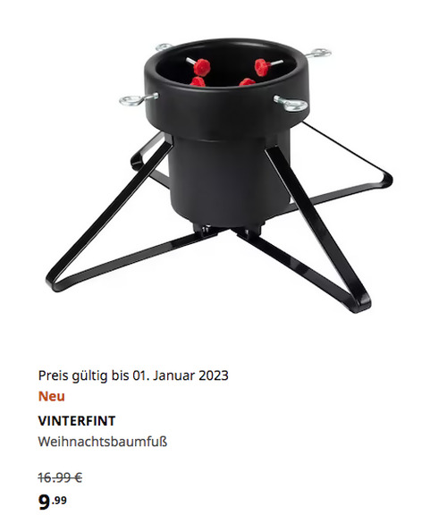 IKEA Frankfurt - VINTERFINT Weihnachtsbaumfuß, schwarz, von 5 bis 11,5 cm Stammdurchmesser IKEA Frankfurt - VINTERFINT Weihnachtsbaumfuß, schwarz, von 5 bis 11,5 cm Stammdurchmesser