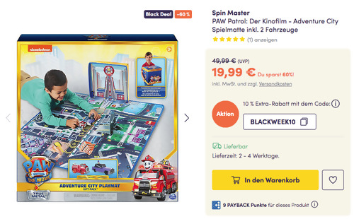 Spin Master PAW Patrol: Der Kinofilm - Adventure City Spielmatte inkl. 2 Fahrzeuge Spin Master PAW Patrol: Der Kinofilm - Adventure City Spielmatte inkl. 2 Fahrzeuge