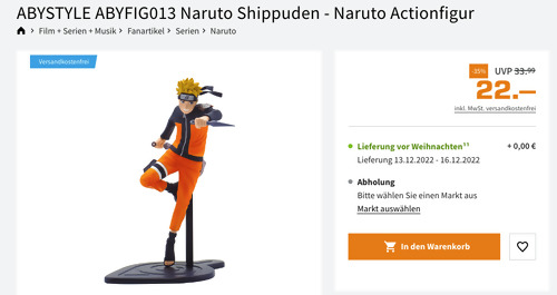 ABYSTYLE ABYFIG013 Naruto Shippuden - Naruto Actionfigur, 24 cm ABYSTYLE ABYFIG013 Naruto Shippuden - Naruto Actionfigur, 24 cm